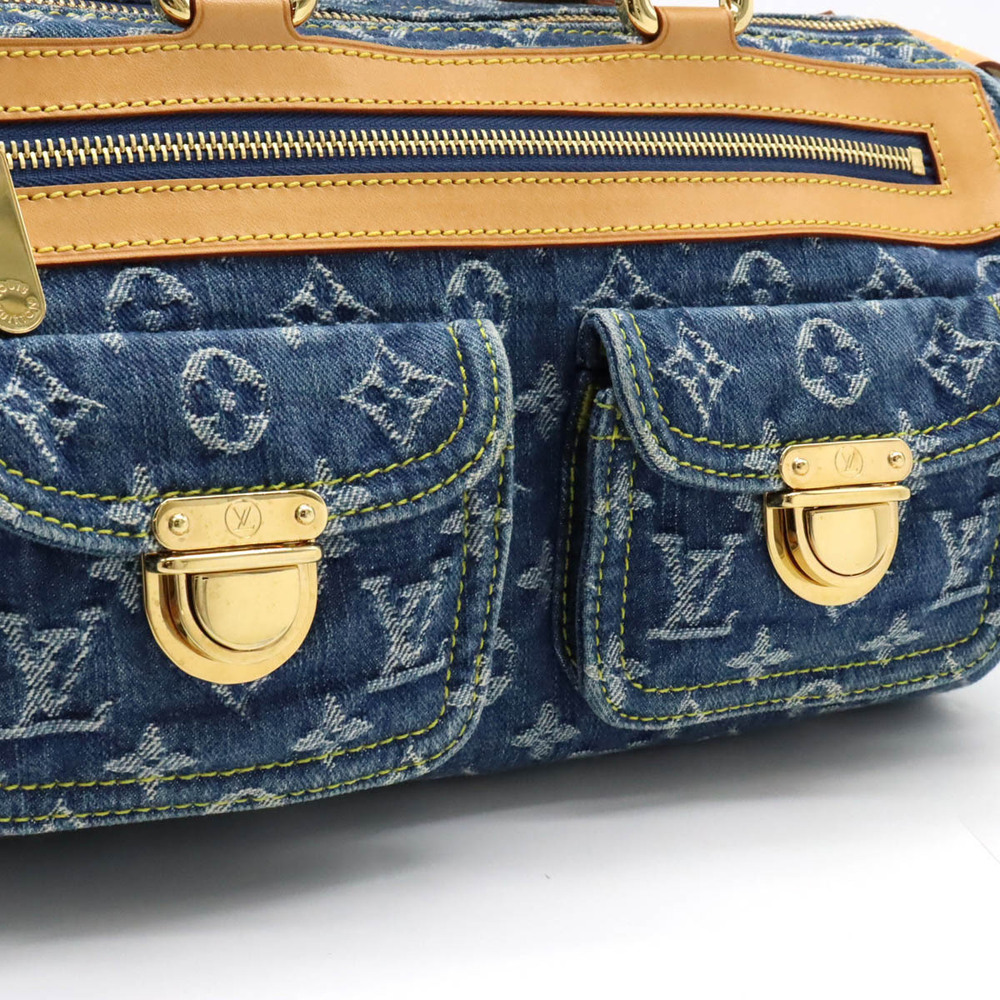 LOUIS VUITTON Monogram Denim Neo Speedy Handbag Boston Bag Blue - Picture 8 of 8